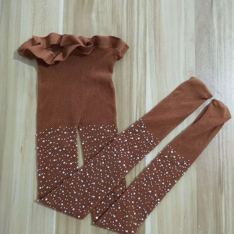 Kids Girl Fashion Shiny Rhinestone Solid Color Children Pantyhose Summer Mesh Thin Tight for Breathable Legging Stocking Sock