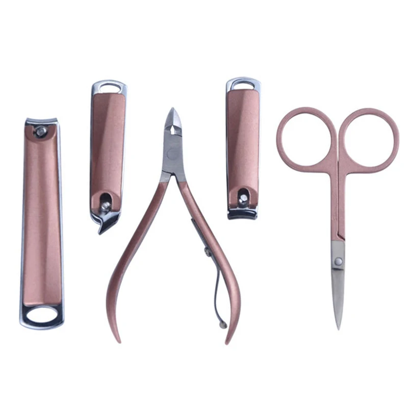 패션 매니큐어 페디큐어 세트 케이스 손톱 깎기 키트 스테인레스 스틸 여행 홈 네일 케어 도구 11pcs