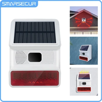 433MHZ Wireless Solar SIren Sound Light Flash Alarm Outdoor Alarm Horn for PGST GSM Home Security Alarm System