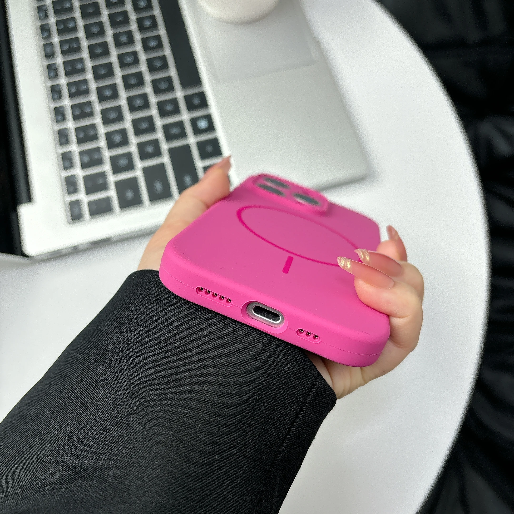 Vibrant Liquid Silicone Fluorescent Phone Case with Magsafe Compatibility