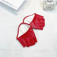 Gants demi-l'hypothèse en similicuir PU pour femmes, gants sans doigts, gants de personnalité, performance sur scène, danse, mode féminine 5