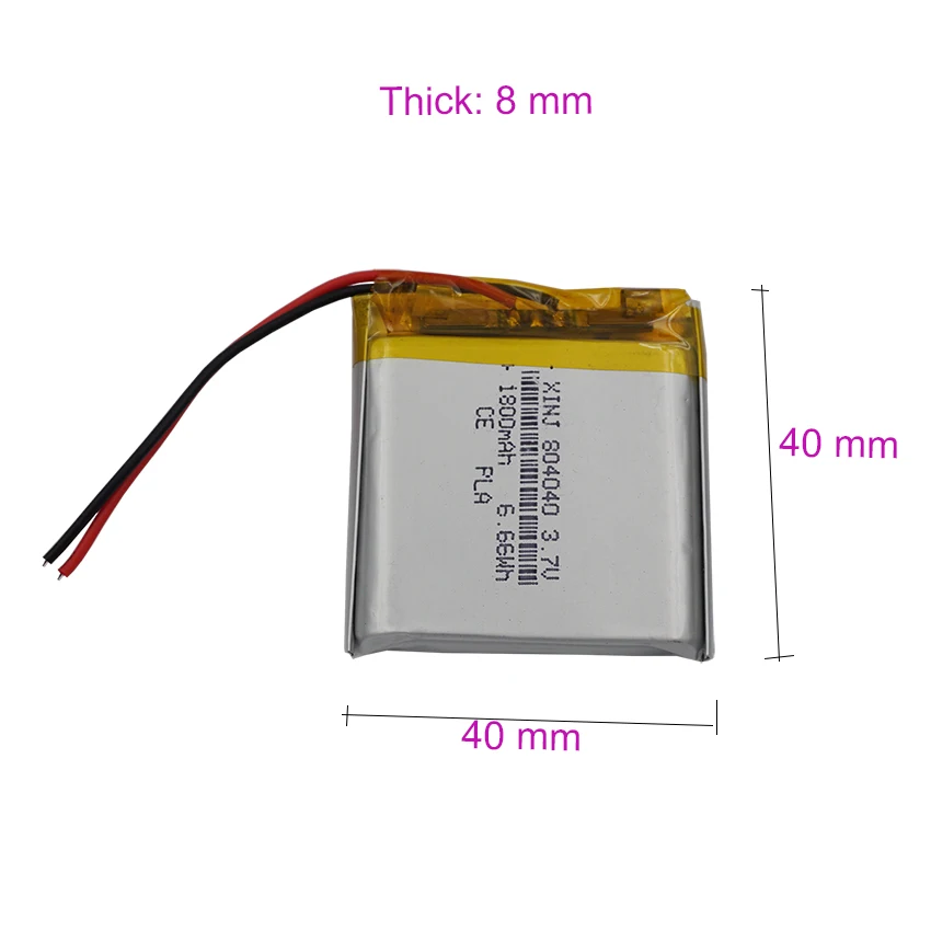 Bateria Recarregável 3.7 do Li-polímero li Lipo da Substituição dos Lotes 10 Peças 1800 v 804040 Mah 6.66wh para o pc da Tabuleta do Jogador de Vídeo de Gps Dashcam - Image 3
