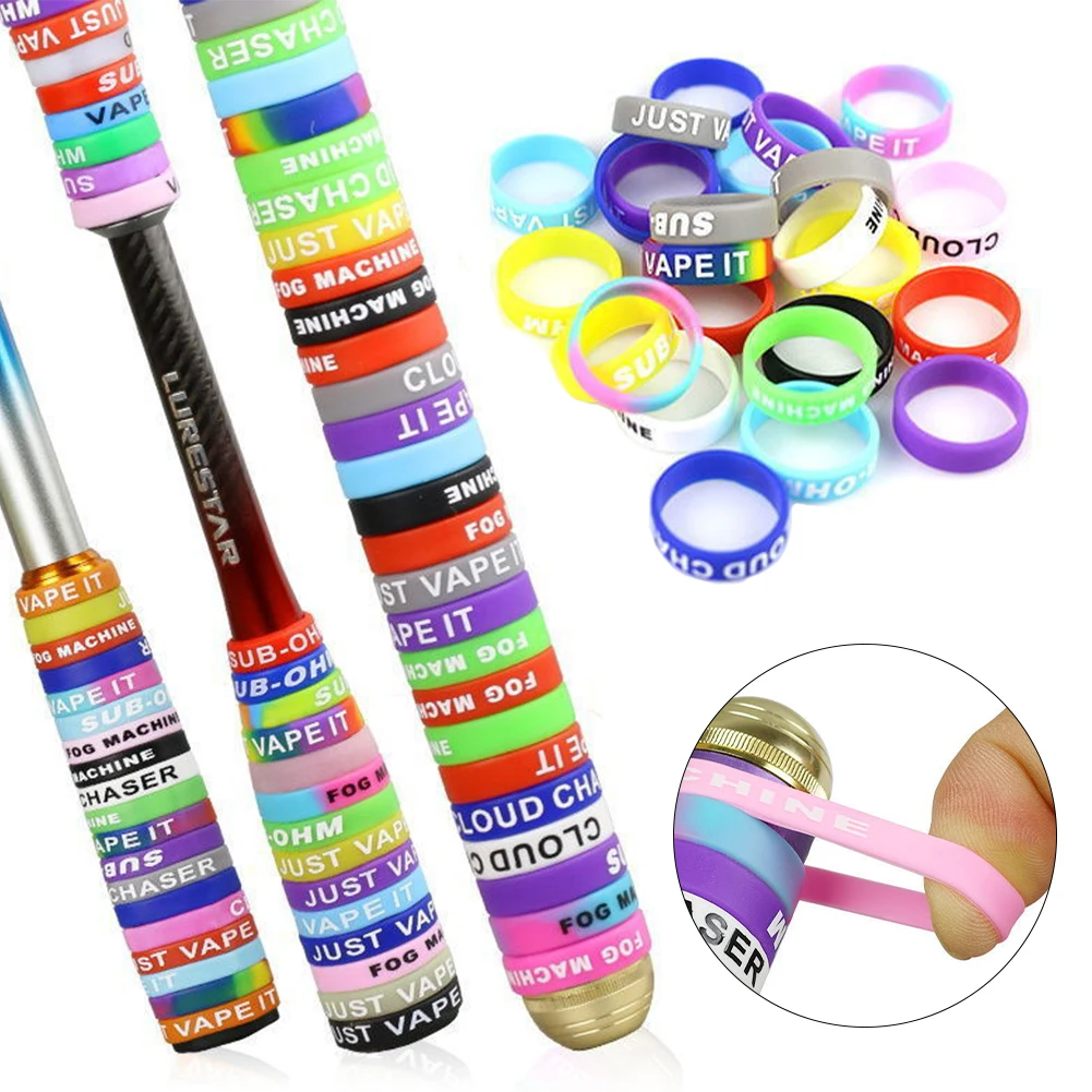 Rainbow Silicone Non-Slip Ring Road Sub-Pole Stretchable Decorative Force  Ring Fishing Rod Protection Accessories