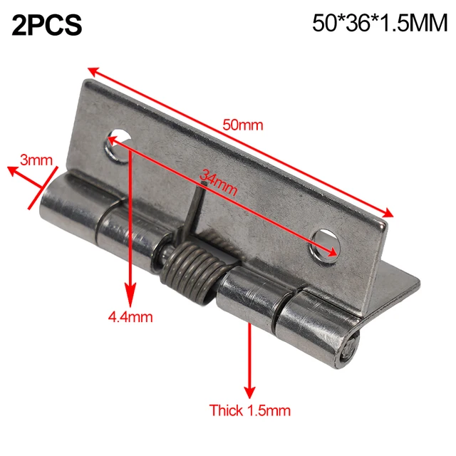 2pcs 1/1.5/2/3Inch Silver Spring Door Hinge Stainless Steel Self Closing Design Windows Cabinets Boxes Household Hardware 3