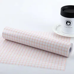 Clear Vinyl Application Tape with Color Alignment Grid for DIY Art and Craft Projects (Orange Grid)