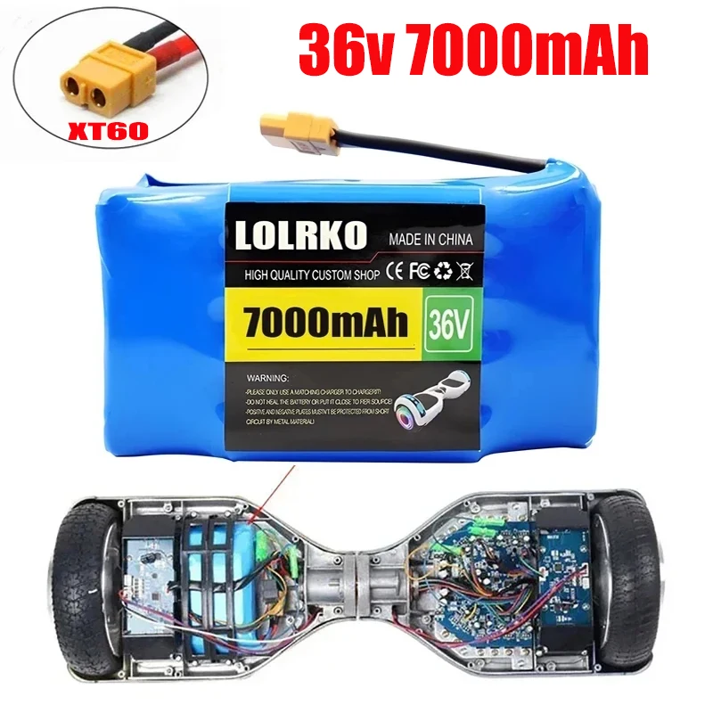 

36V 18650 Battery Pack 4400mAh Rechargeable Lithium ion battery for Electric Self Balancing Scooter HoverBoard Unicycle