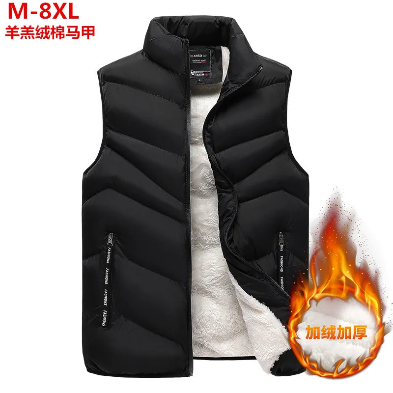 2023 New in Fleeced Clothing Men Vest Zip Warm Winter Thick Autumn Sleeveness Jackets Male Orange Black Waistcoat Large Size Big dog rescue vest s orange