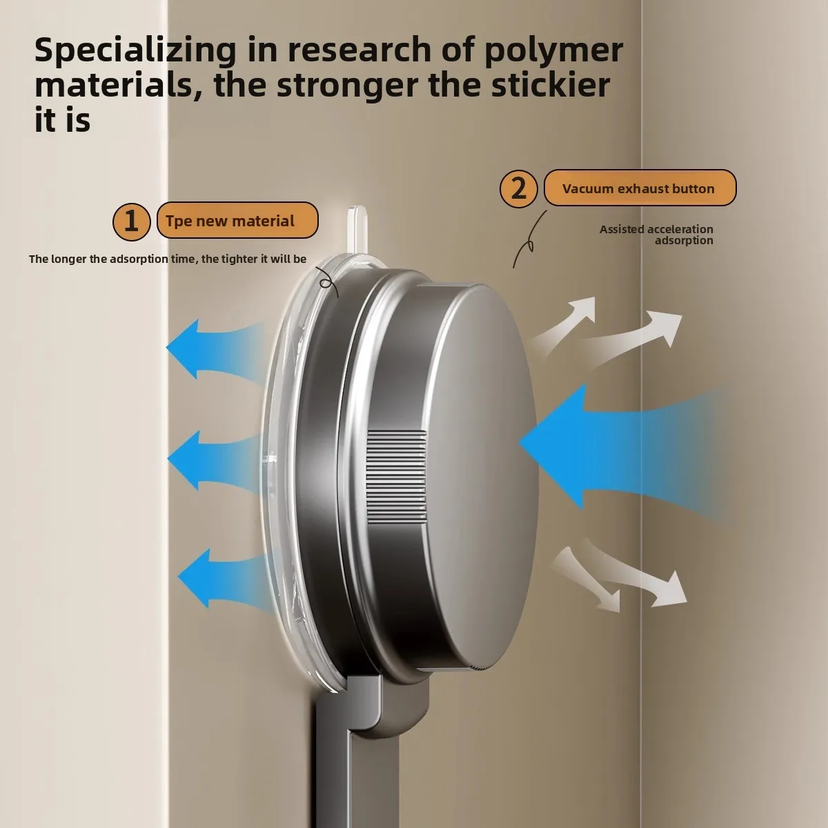 Starke Tragfähigkeit, kein Stanzen, Saugnapfhaken, an der Wand montierter Kleiderständer für die Tür zum Aufhängen von Kleidung und Handtuchhaltern im Badezimmer_voghion.com