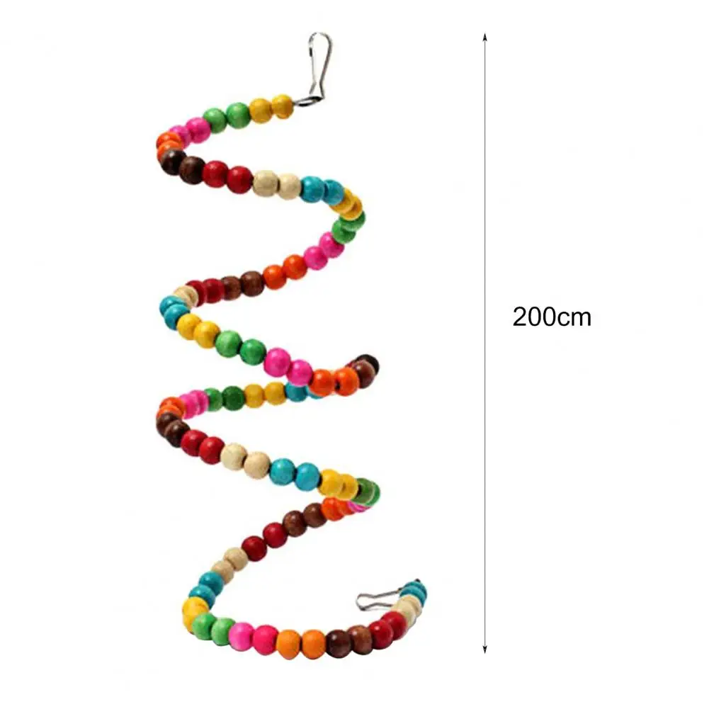 Parrot Bites Toy Wood Beads Bird Swing Fuuny Wear-resistant Spiral Ladder for Home 3