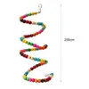 Parrot Bites Toy Wood Beads Bird Swing Fuuny Wear-resistant Spiral Ladder for Home 3