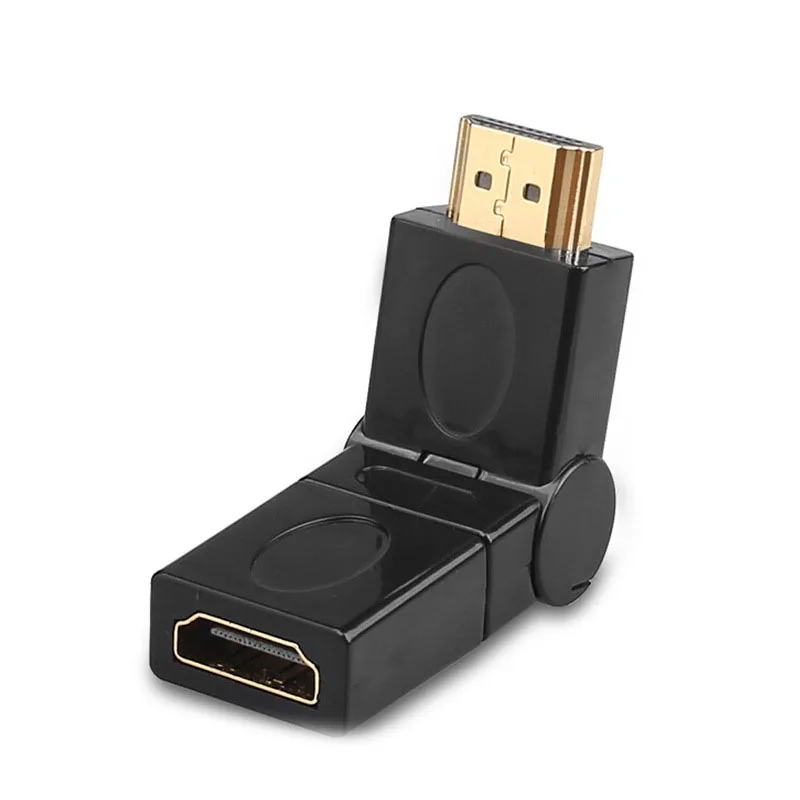 

10-100pcs 360 Degree Right Angle Gold Plated HDMI-Compatible Adapter A Type Male To Female For 1080p 3D TV HDTV