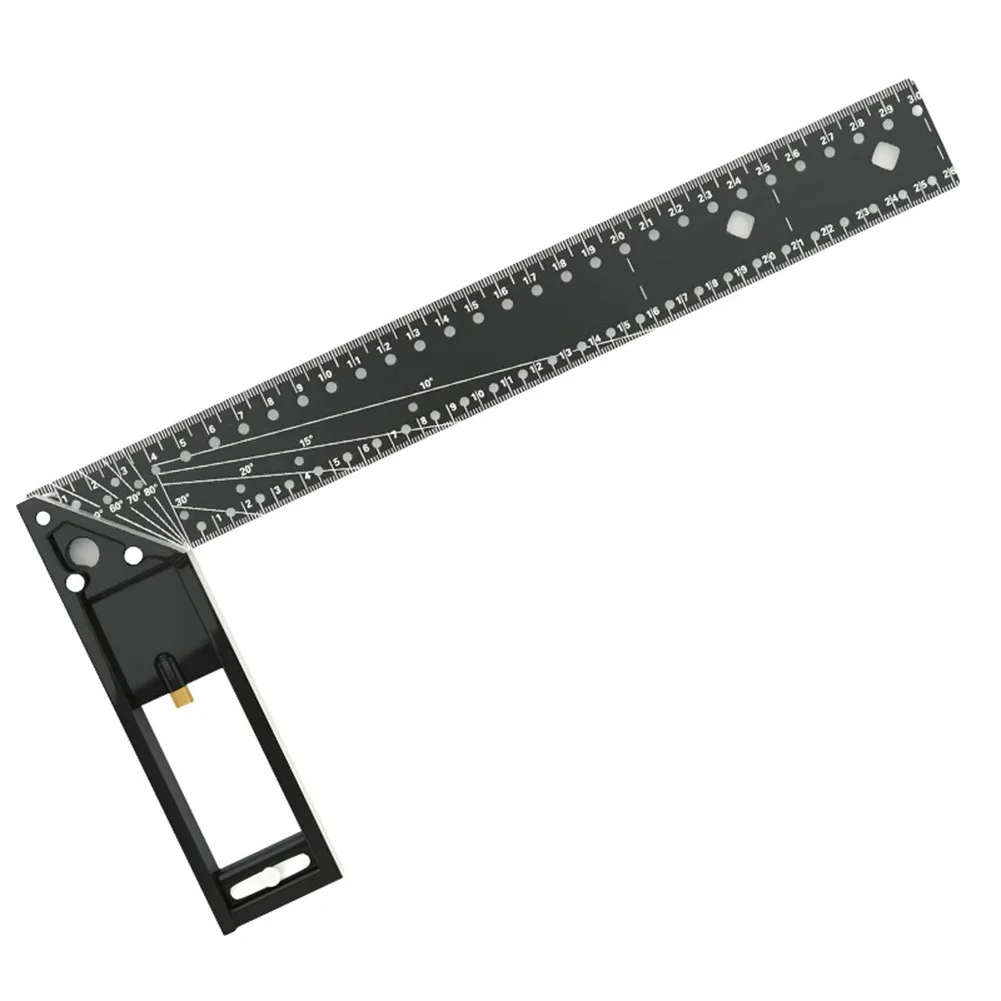 Multifunctional Right Angle Ruler 90 Degree Multi-Holes High Carbon Steel Angle Ruler Woodworking Lines Drawing