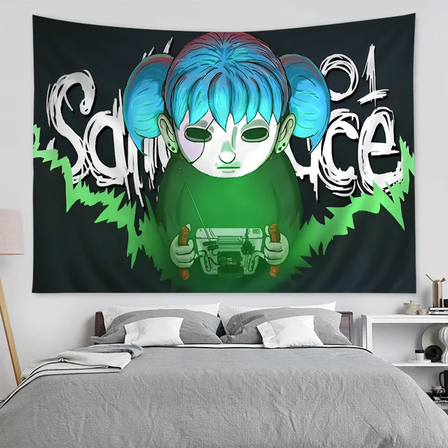 Tapisserie de dessin animé de visage de Sally, art de la science-fiction, décor de chambre à la maison, conflicSheets muraux 4