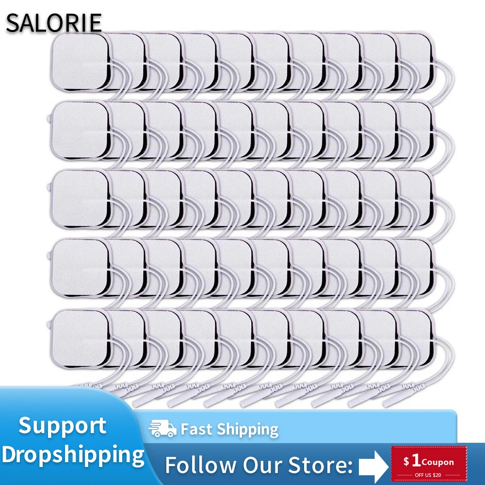 Electrode Pads 10/20/40/100pcs Replacement TENS Unit Therapy Machine Muscle Stimulator Massager Patch 2mm Plug