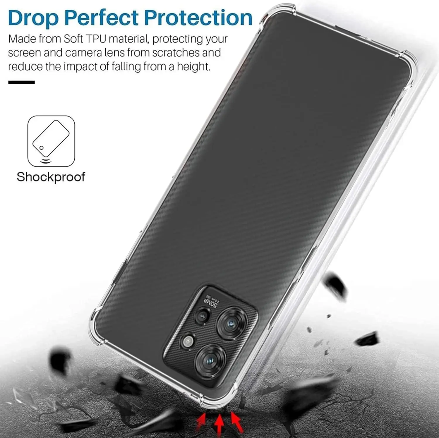 Ultra Thin Clear Soft TPU Camera Protection Back Cover Case