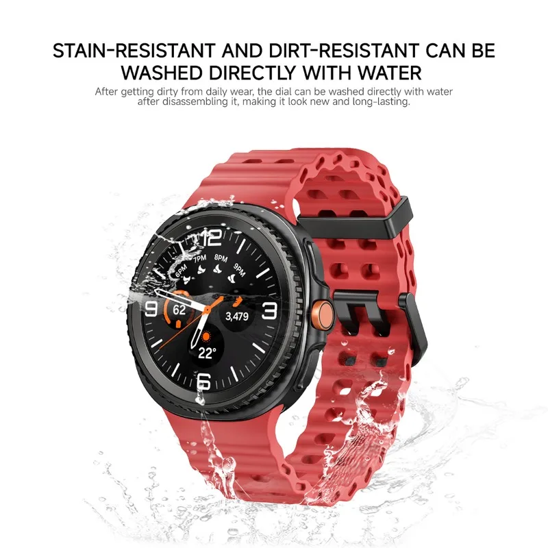 Elastic Silicone Sport Band for Galaxy Watch - Marine Blue Strap