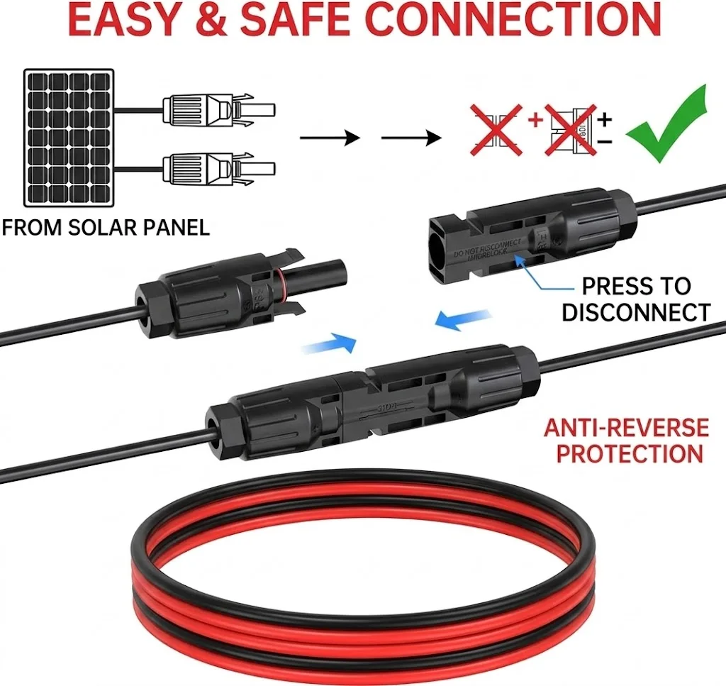 슈퍼뱃 12AWG 10피트 태양광-XT60i 케이블 2 10 25 35 50 75 100피트 태양광 커넥터-XT60i 어댑터 케이블 (휴대용 발전소용)