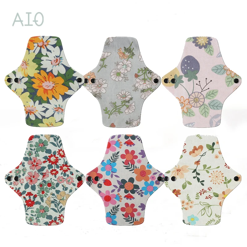 AIO Postpartum Reusable Gasket Reusable Menstrual Pads Gasket Pads Microfiber Charcoal Menstrual Cotton Postpartum Pad 1Pcs sanitary pads