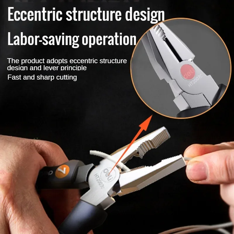 Deli sharp nose pliers grade electrician specific pliers 6-inch 7-inch labor-saving household manual plier steel wire plier 3