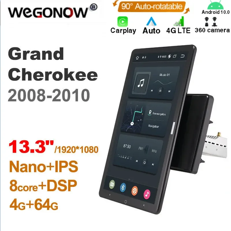 

1920*1080 Ownice Android10.0 для Jeep Grand Cherokee 2008 -2010 автомобильное радио, автомобильное мультимедийное устройство с возможностью поворота на 13,3 дюйма
