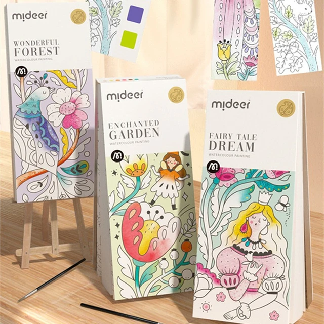 Mideer Coloring Books 20page Watercolor Paper Comes With Paint Portable for  Adults Gouache Art Painting Supplies Artist Tool Set - AliExpress