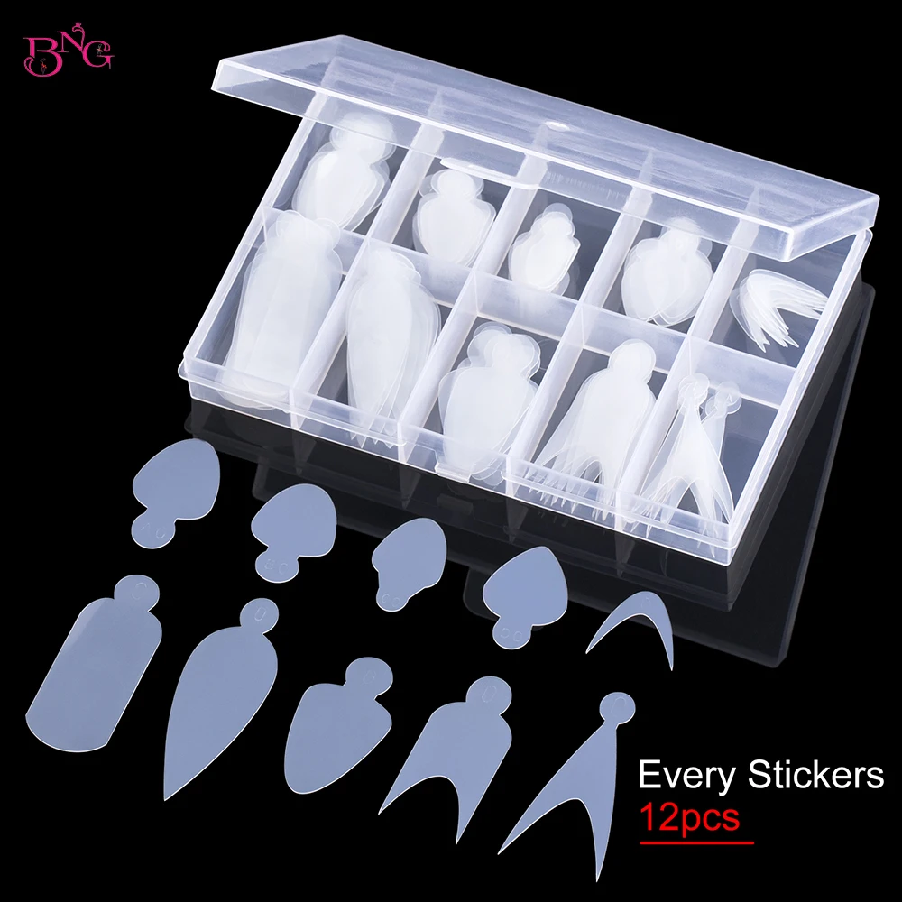 120Pcs Dual Nail Forms Mould Sticker Set