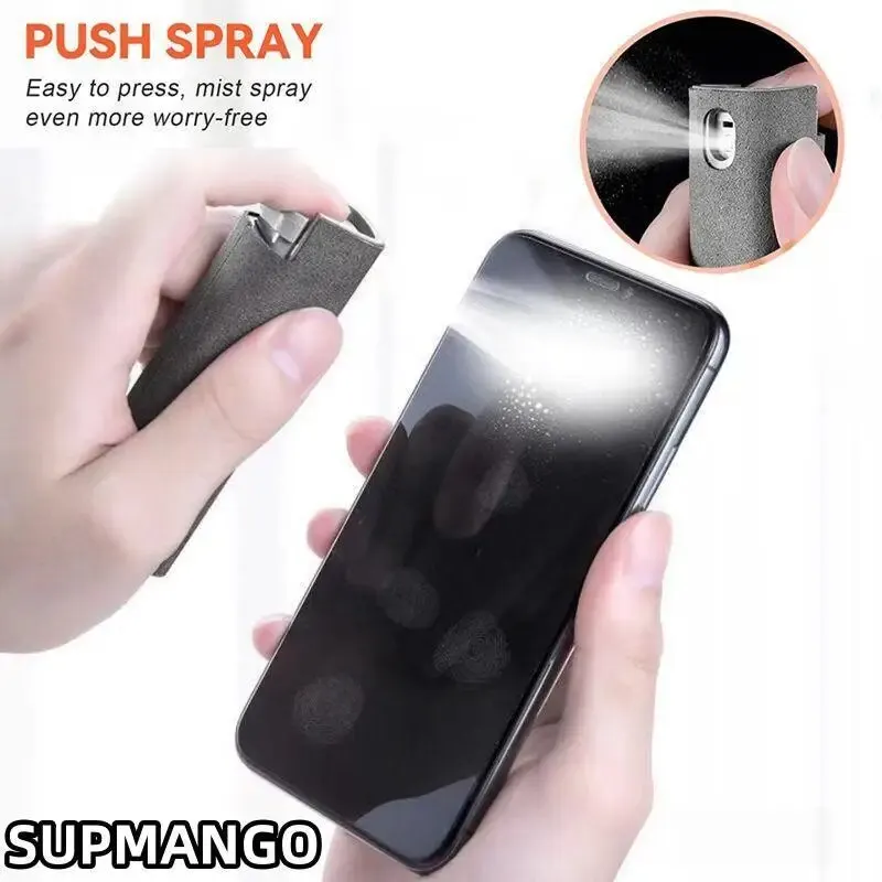 Q2 Microfiber Screen Cleaner Spray Bottle Set Mobile Phone Ipad Computer Microfiber Cloth Wipe Iphone Cleaning Glasses Wipes 2