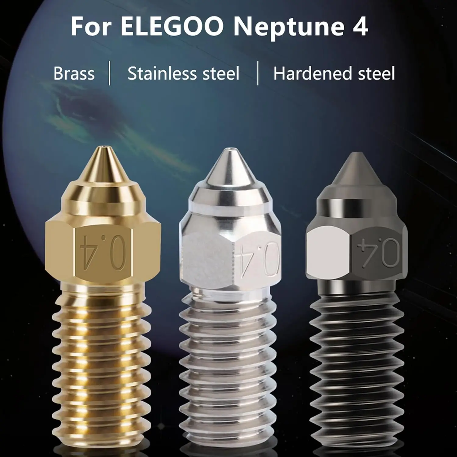구리 클론 깍지 황동 경화 스테인레스 스틸, 고유량, Elegoo Neptune 4 Pro 3D 프린터 CHT 깍지, 0.2mm, 0.4mm, 0.6mm, 0.8mm