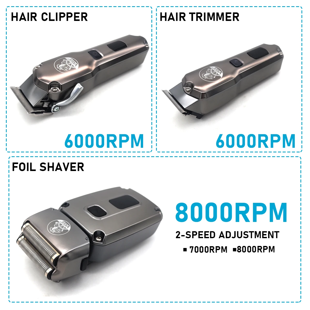 VGR V-675 S3 المهنية مقص الشعر عدة للرجال 8000 دور...