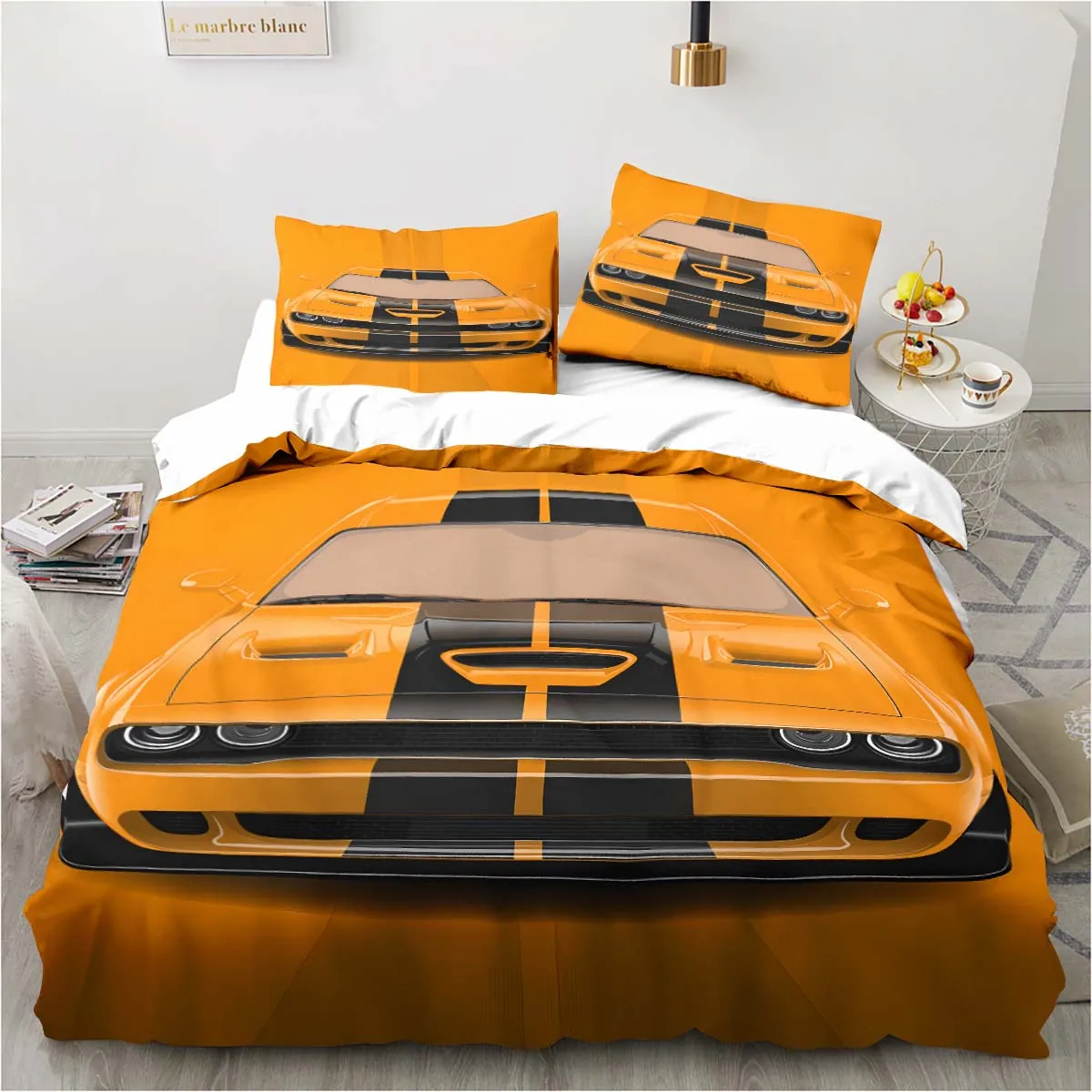 Retro Dodge SRT Hellcat Racing comforter bedding sets queen bedding set duvet cover Children's room bed pillowcase quilt cover 5