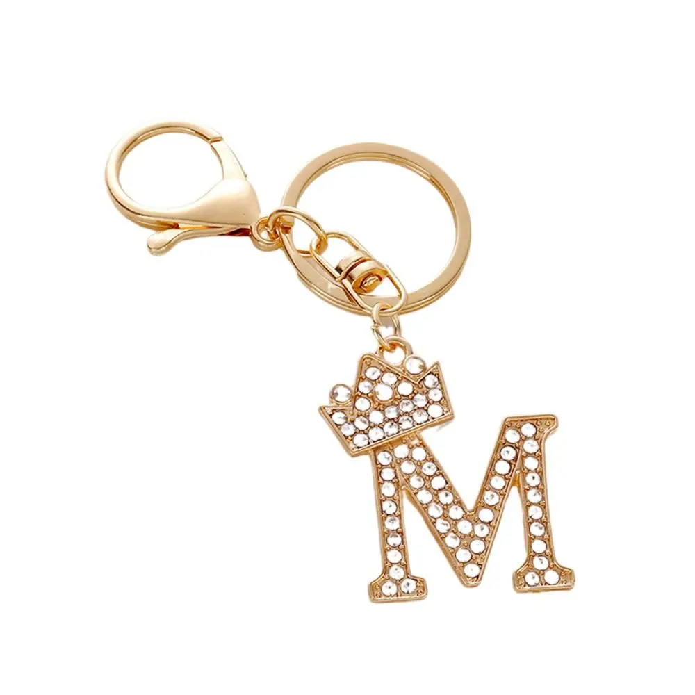מחזיק מפתחות קריסטל תלוי קישוט 26 אותיות מחזיק מפתחות 26 אותיות מחזיק מפתחות כתר אותיות באנגלית מחזיק מפתחות