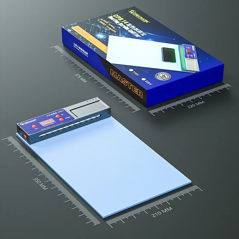 MECHANIC CPB14 LCD Screen Separator LED Dust Detection Light Double Layer 120℃ Fast Heating Silicone Pad for Phone Repair Tool