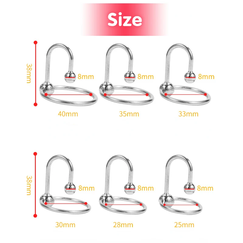 Metal Ball Penis Plug 6 Size for Urethral Dilator and Sperm Lock Sex Toy