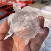 Natural Selenite Tortoise Statue Healing Crystal Quartz Hand Carved Figurine Reiki Gem Fengshui Home Decoration 1pcs 4