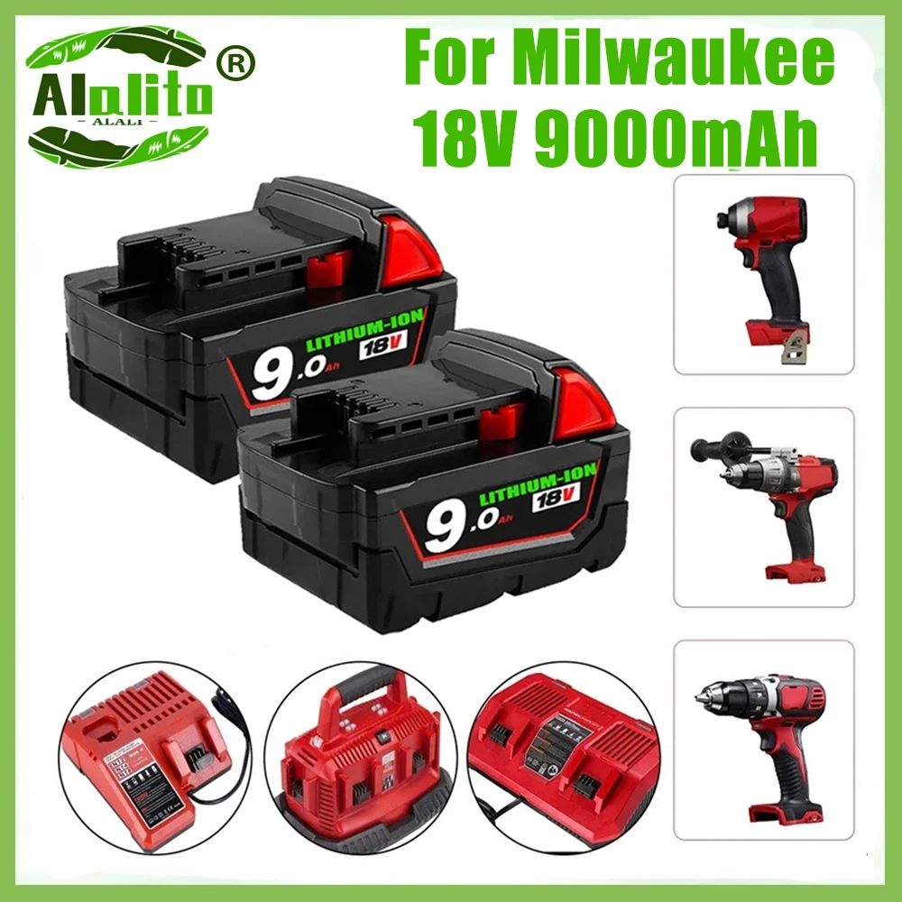 4er-Pack 18 V für Milwaukee M18 Akku M18B6 XC 12.0 Ah Li-Ionen 48-11