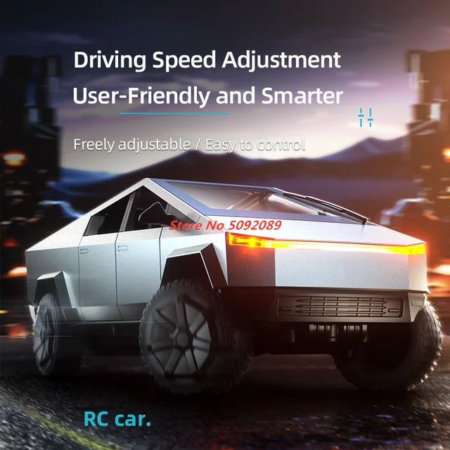 High Speed  1/20 RC Car Simulation Model Cars With Motorcycle Camping Equipment Cybertruck Vehicles Toys For Boys Kids Gifts 4