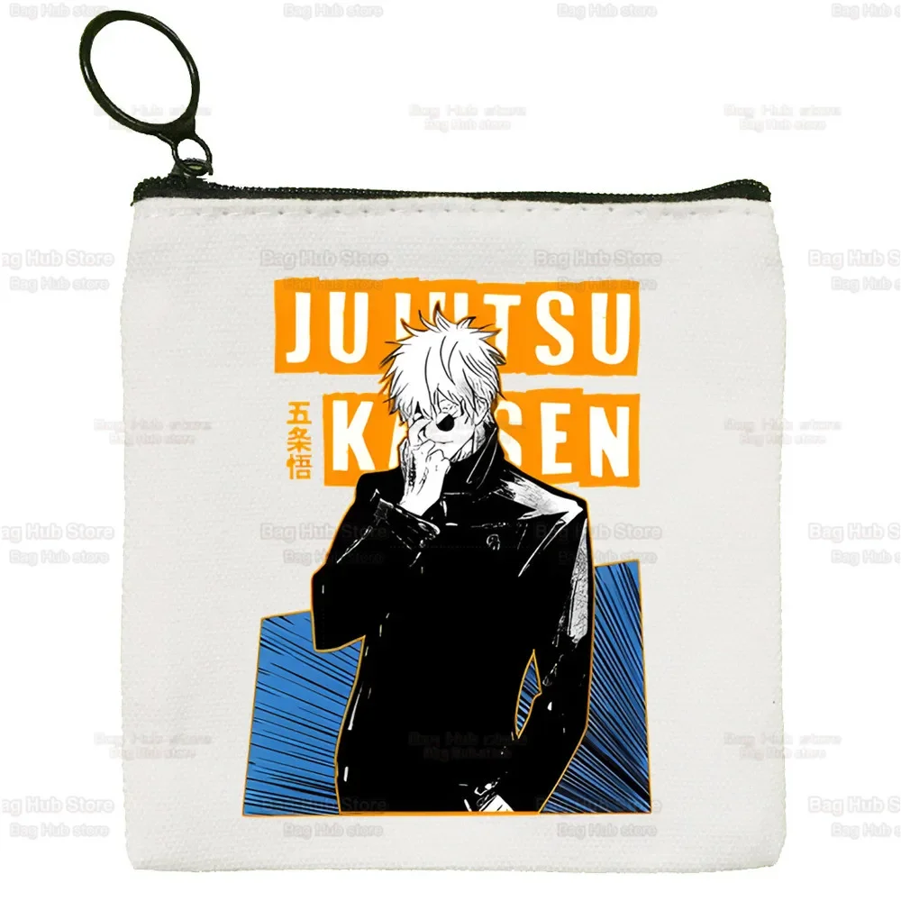 Jujutsu Kaisen Coin Purse Student Case Customization Japanese Anime Manga Gojo Satoru Canvas Coin Purse Clutch Printing Cloth