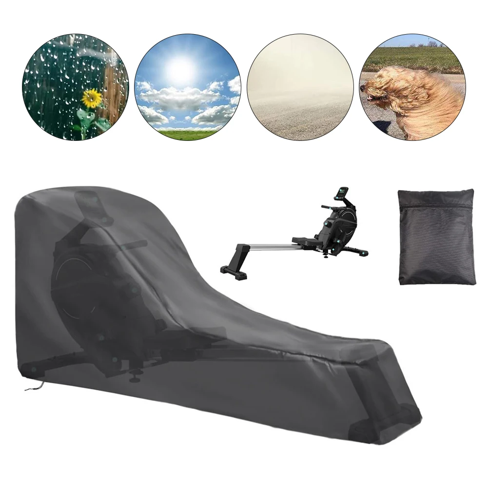 Row Machines Cover 208x104/102x61cm 210D Oxford Cloth Waterproof Windproof UV Resistant Protective Cover Fitness Equipment Parts