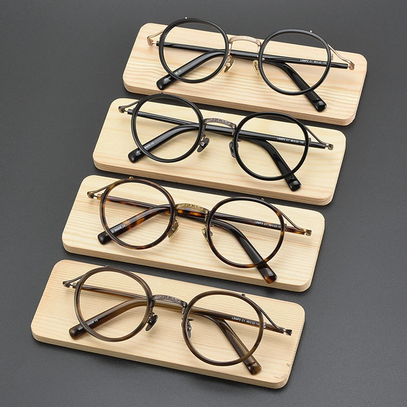 

Japanese Handmade Big Round Eyeglasses Top Quality Retro Titanium Glasses Frame For Reading Men Women Prescription Eyewear