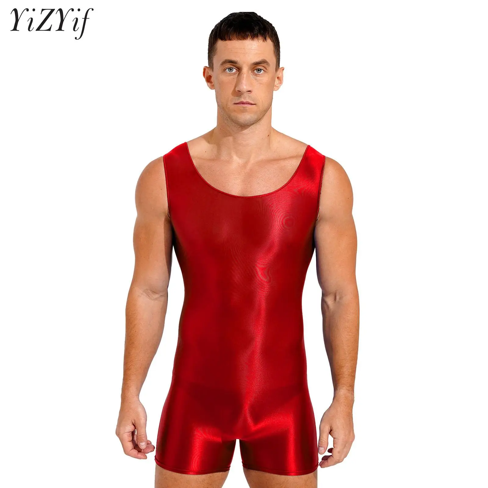 

Мужской слитный купальник без рукавов для плавания серфинга дайвинга Манкини глянцевый Танк трико спортивный боди для бодибилдинга комбинезон
