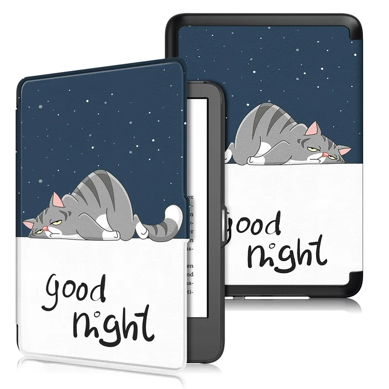 Elegant Smart Magnetic Leather Cover - Artistic Design