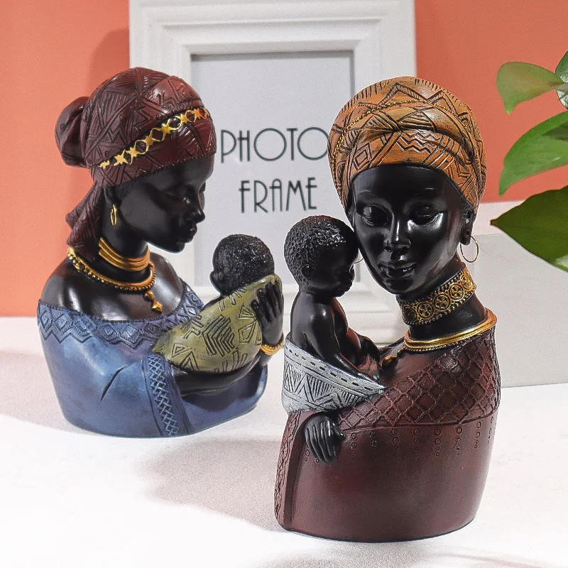 NordicDecorExoticTribalBlackWomenStatueLivingRoomDecorDesk