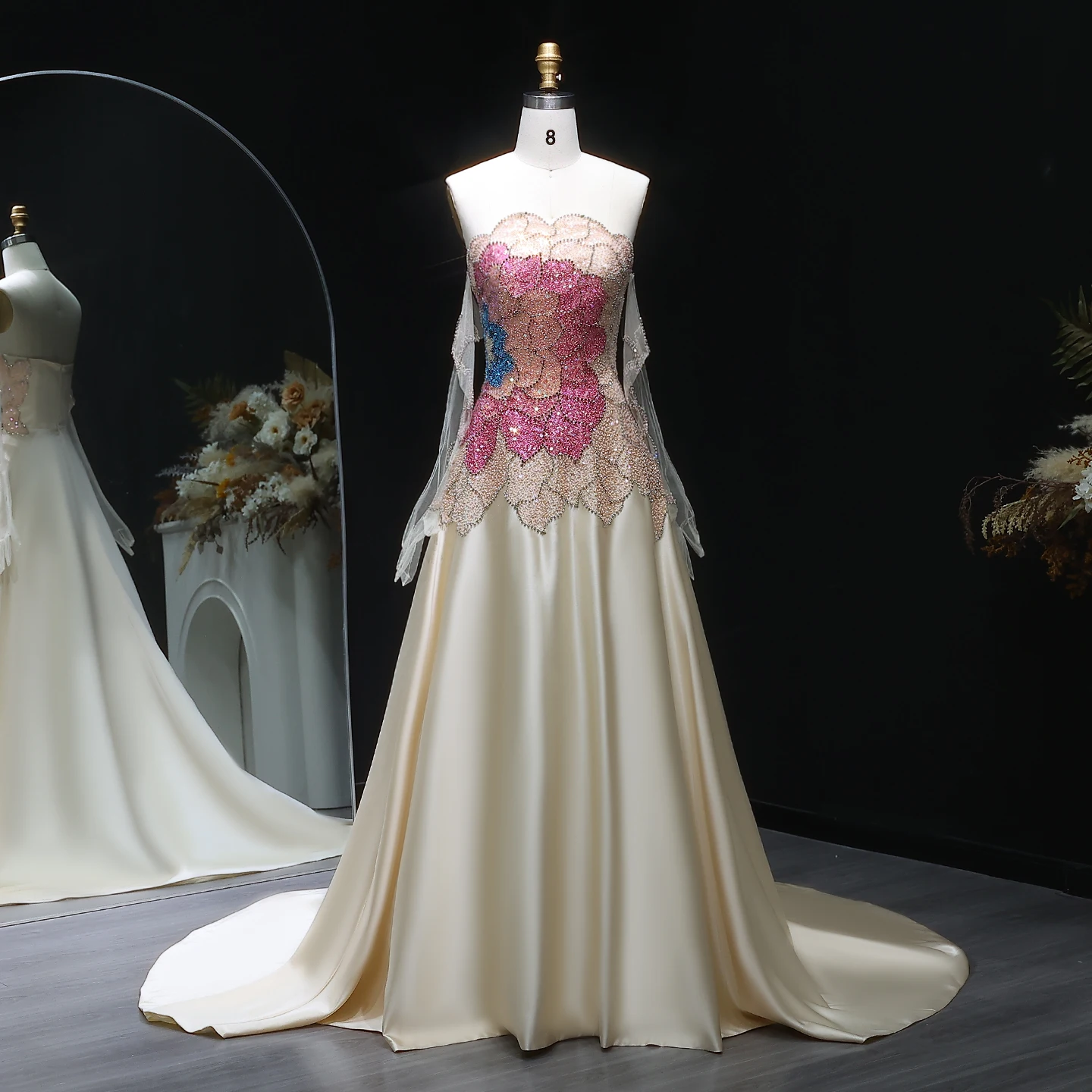 sachin and babi light blue dress Formal Dresses With Embroidery