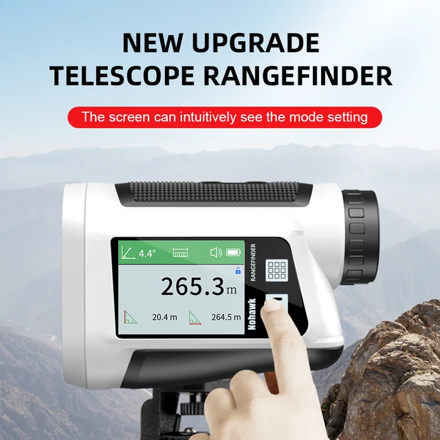 Nohawk Side Screen Display Laser Rangefinder With Golf Ballistic Compensation Flagstick Lock And Vibration Memory Mode