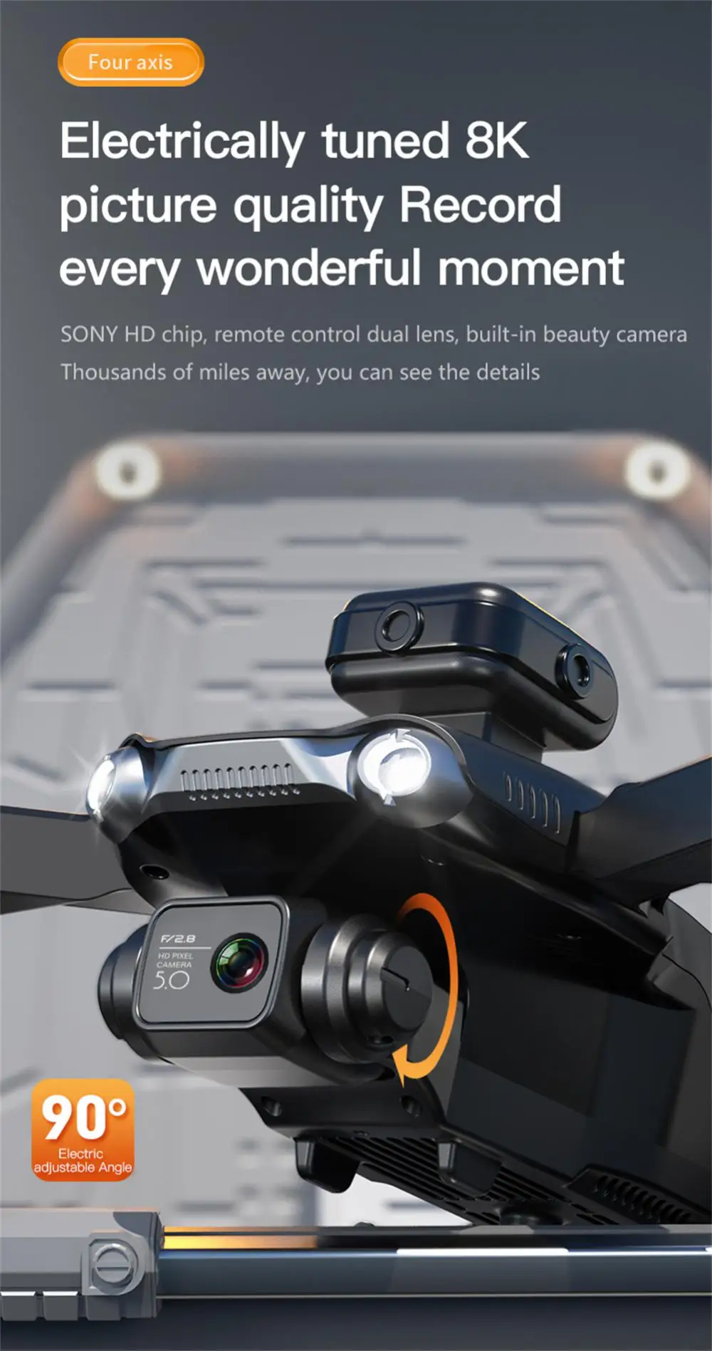V28 Drone, axis electrically tuned 8k picture quality record every wonderful moment