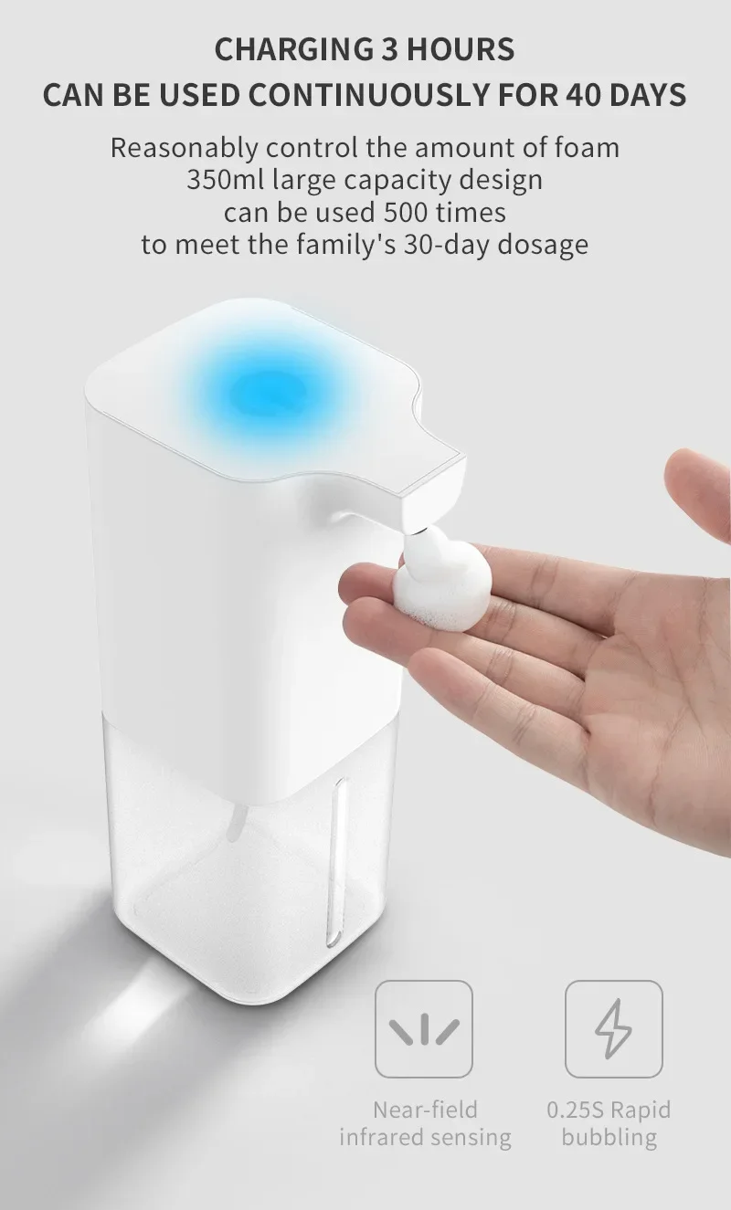 Automatic Foaming Soap Dispenser Touchless Induction Hand Washer Smart Soap thumbnail 4