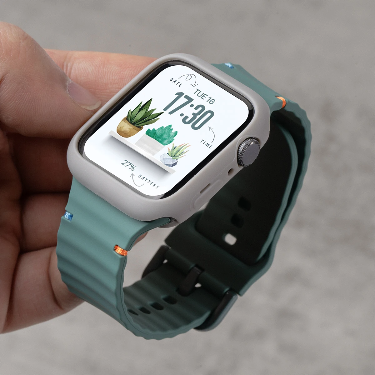 Wellenarmband+Hülle für Apple Watch Ultra 3/2 49mm 11 10 9 8 7 SE3 Weiches Sportarmband+Silikonhülle für iWatch 40 41 42 44 45 46mm – Detail 23