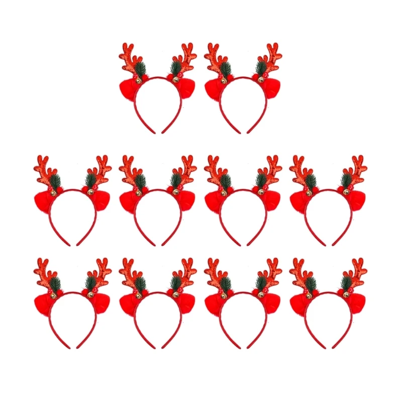 Durable Head Accessory Christmas Reindeer Antlers Headbands for Family Gathering