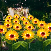 

Outdoor Solar Sunflower Lamp Powered LED Lights Solar Garden Outdoor Lighting Waterproof For Pathway Patio Yard Balcony