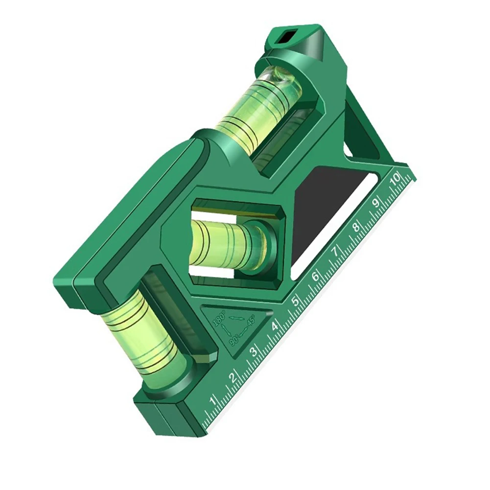 Portable Magnetic Pocket Level Gauge Mini Protractor With Metric Ruler 3 In 1 Precise Measurement Vertical/horizontal/4 Angle Measuring Tool